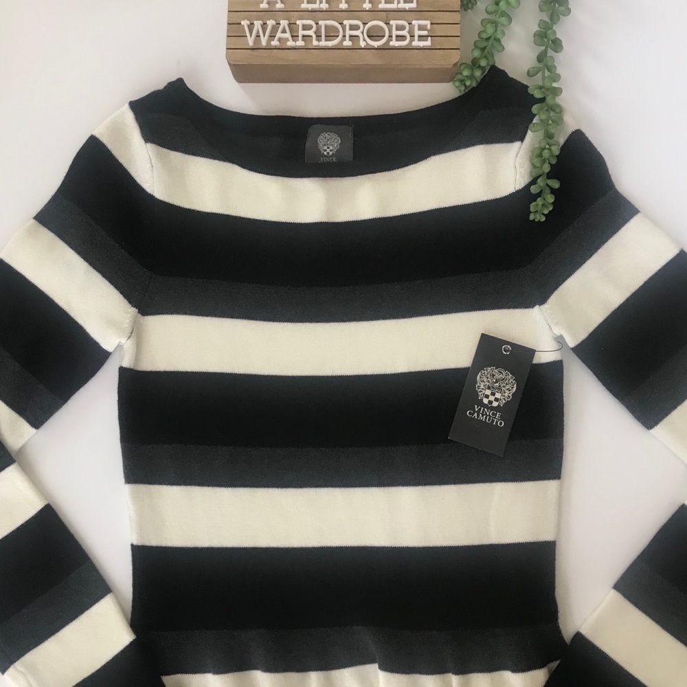 NWT! Vince Camuto Stripe Long Sleeve Sweater Dress